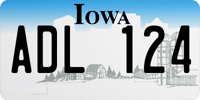 IA license plate ADL124