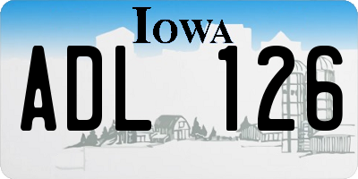 IA license plate ADL126