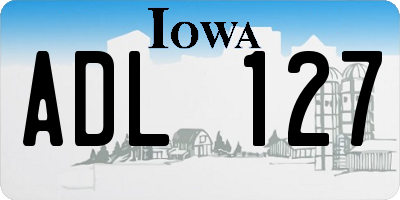 IA license plate ADL127