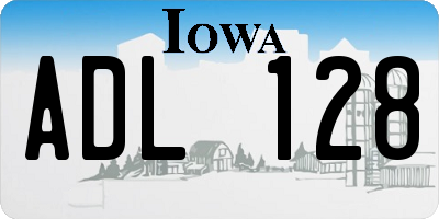 IA license plate ADL128