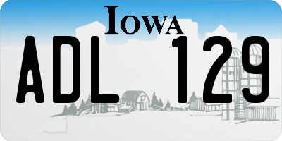 IA license plate ADL129
