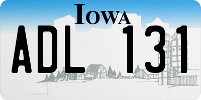 IA license plate ADL131