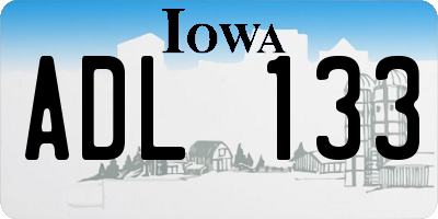 IA license plate ADL133