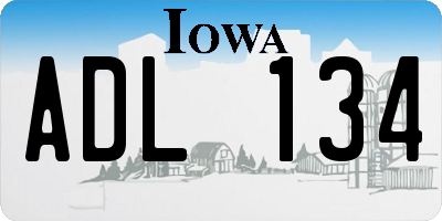 IA license plate ADL134