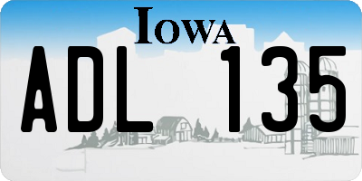 IA license plate ADL135