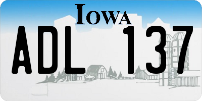 IA license plate ADL137