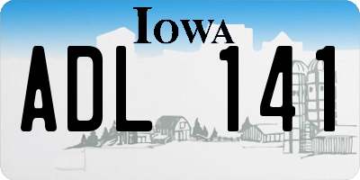IA license plate ADL141
