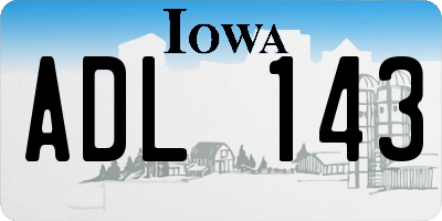 IA license plate ADL143
