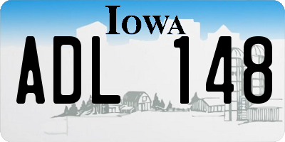 IA license plate ADL148