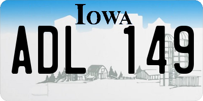 IA license plate ADL149