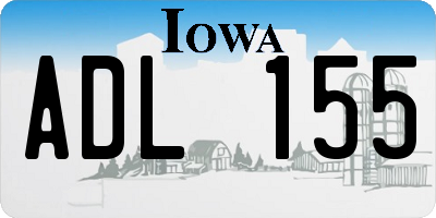IA license plate ADL155