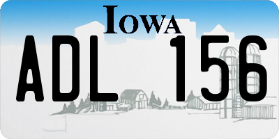IA license plate ADL156