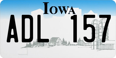 IA license plate ADL157