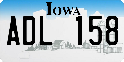 IA license plate ADL158