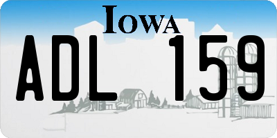 IA license plate ADL159