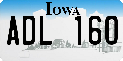 IA license plate ADL160