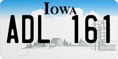 IA license plate ADL161