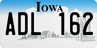 IA license plate ADL162