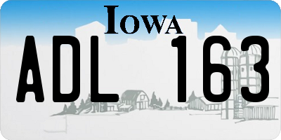 IA license plate ADL163