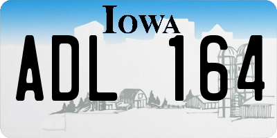 IA license plate ADL164