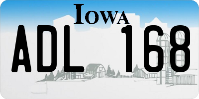 IA license plate ADL168