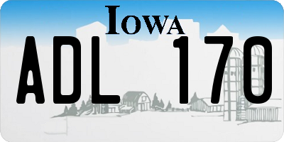 IA license plate ADL170