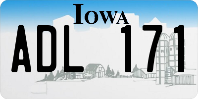 IA license plate ADL171