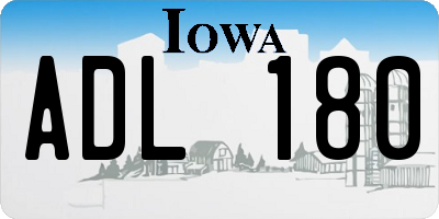 IA license plate ADL180