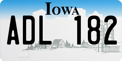 IA license plate ADL182