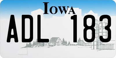 IA license plate ADL183