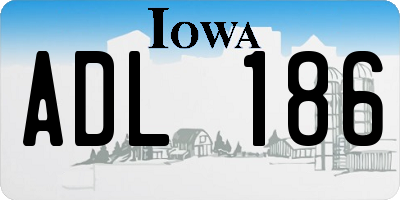 IA license plate ADL186