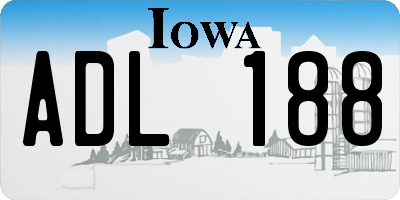 IA license plate ADL188