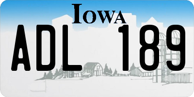 IA license plate ADL189