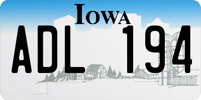 IA license plate ADL194
