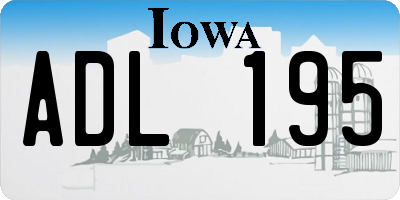 IA license plate ADL195