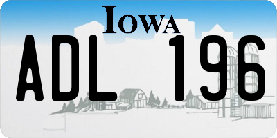IA license plate ADL196