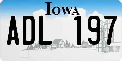 IA license plate ADL197