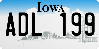 IA license plate ADL199