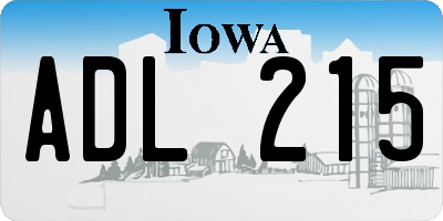 IA license plate ADL215