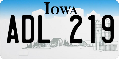 IA license plate ADL219