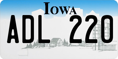 IA license plate ADL220