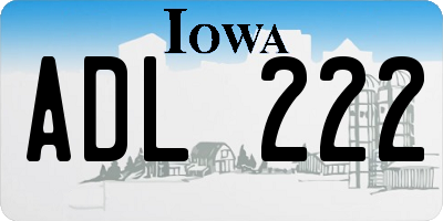 IA license plate ADL222