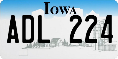 IA license plate ADL224