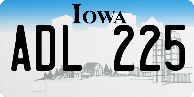 IA license plate ADL225