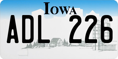 IA license plate ADL226