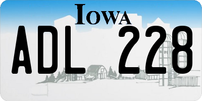 IA license plate ADL228