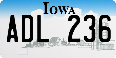 IA license plate ADL236