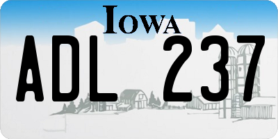 IA license plate ADL237