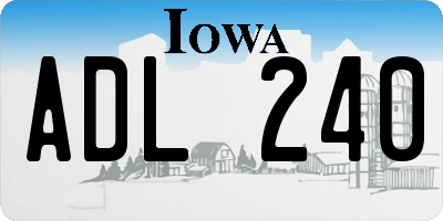 IA license plate ADL240