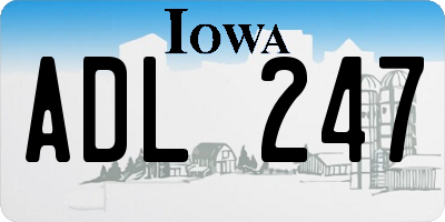 IA license plate ADL247
